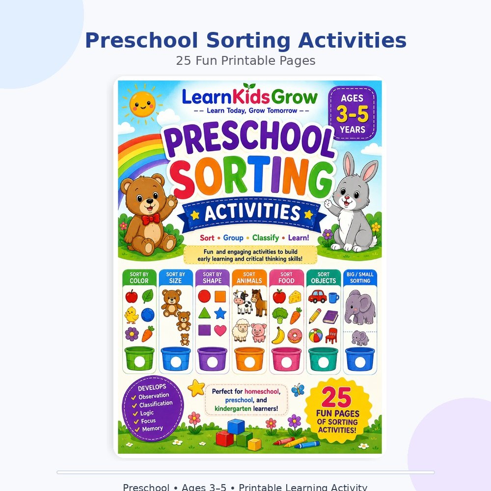 Fun Preschool Sorting Worksheets for Kids
