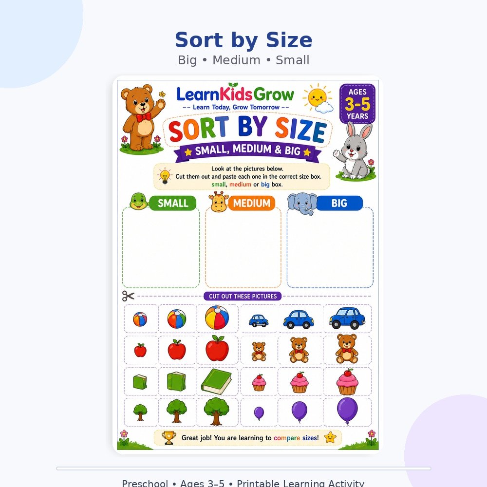 Fun Preschool Sorting Worksheets for Kids