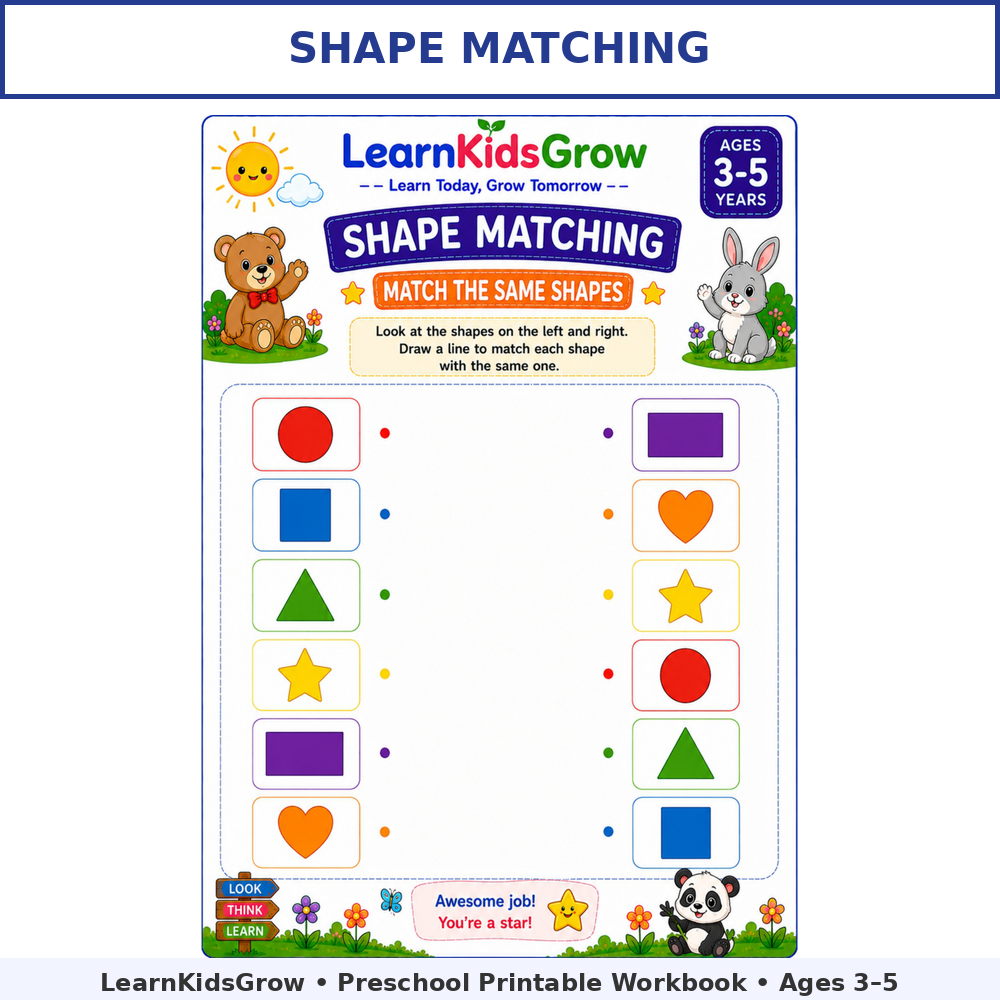 Fun Preschool Matching Worksheets for Kids