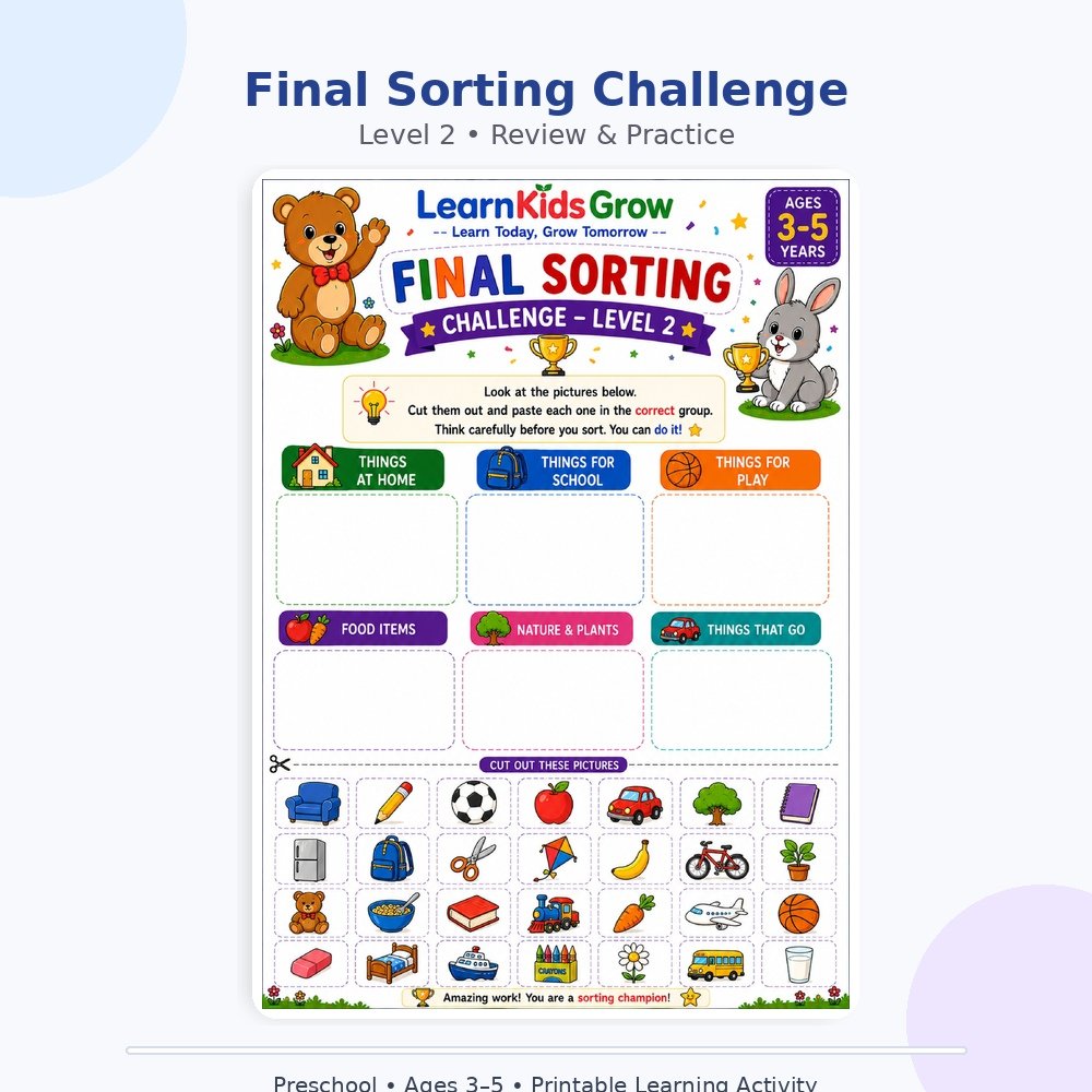 Fun Preschool Sorting Worksheets for Kids