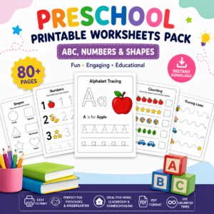 Preschool Printable Worksheets Pack