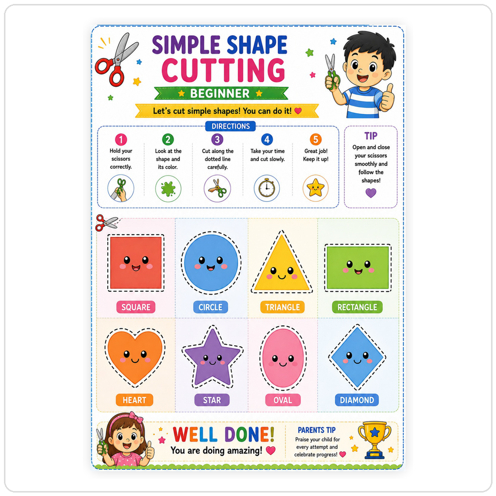 Creative Preschool Cutting Worksheets for Kids Age 3–5 - Image 6