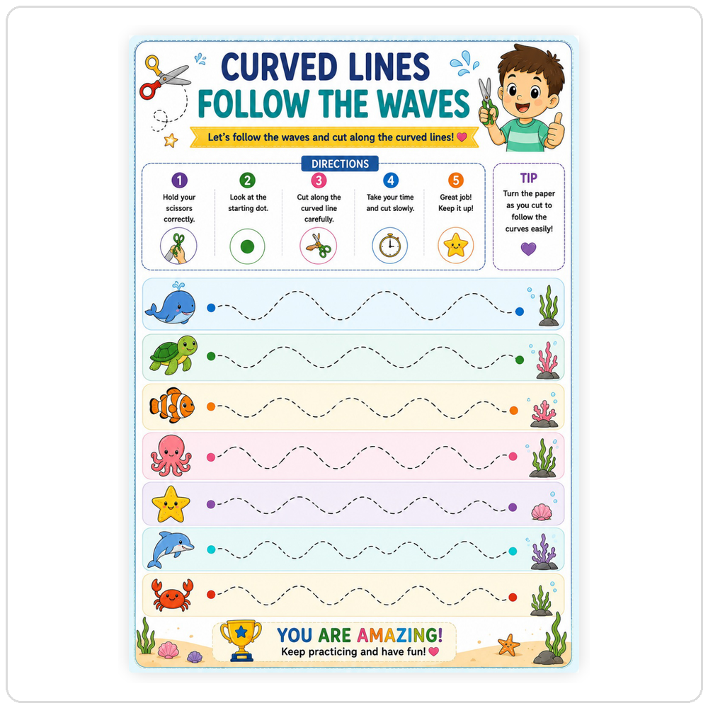 Creative Preschool Cutting Worksheets for Kids Age 3–5
