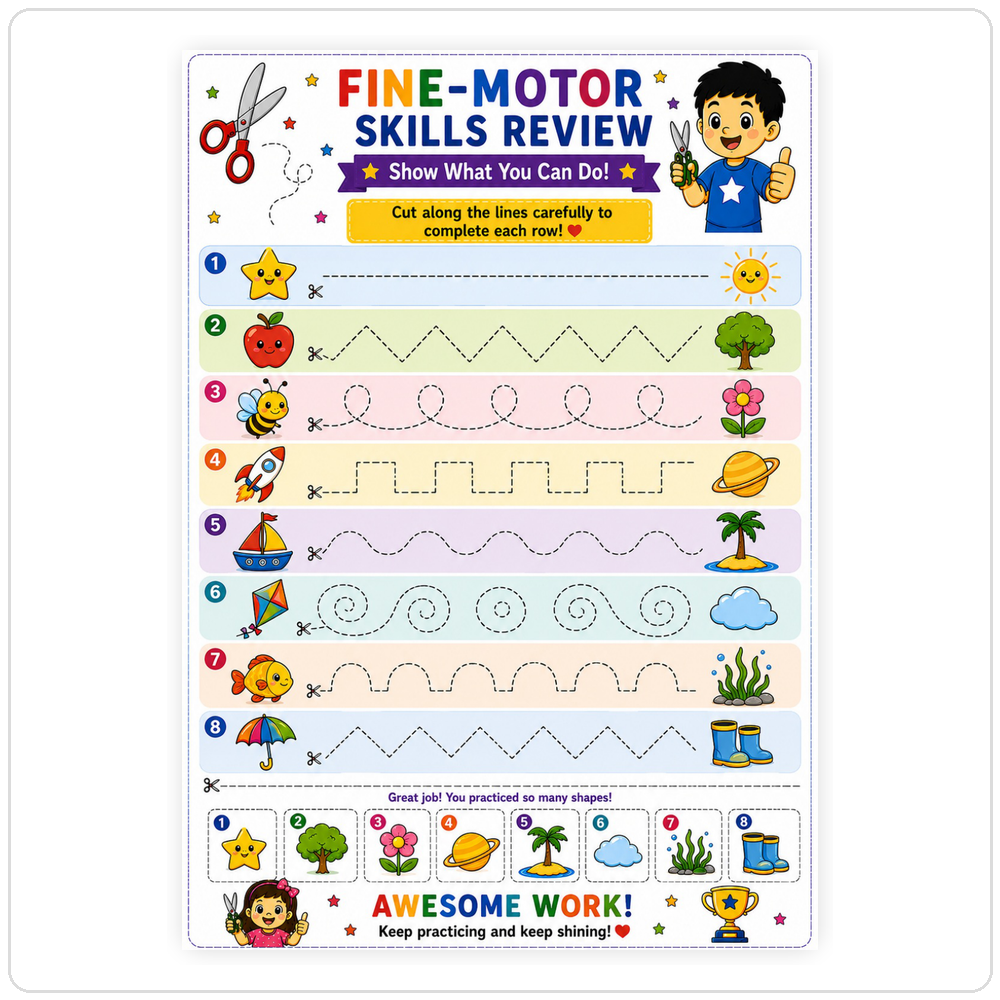 Creative Preschool Cutting Worksheets for Kids Age 3–5