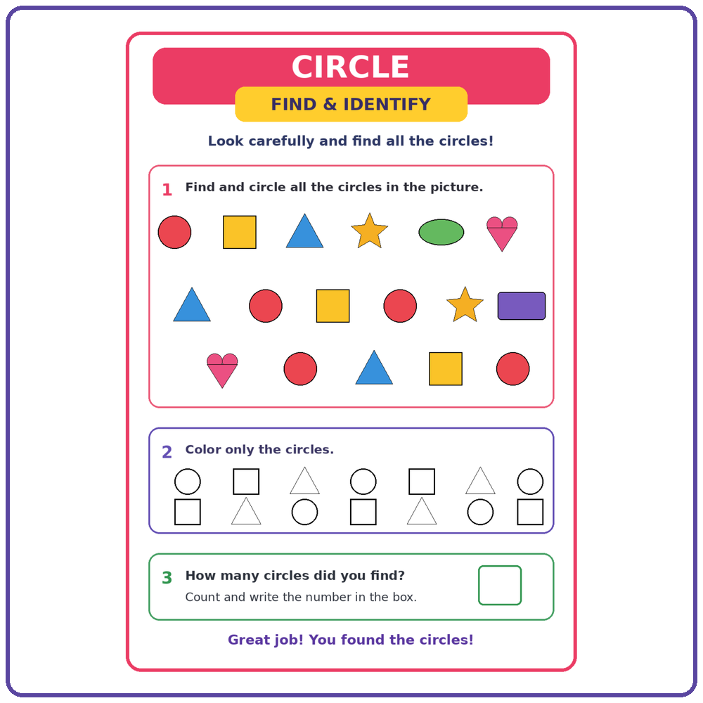 Amazing Preschool Shapes Worksheets for Kids