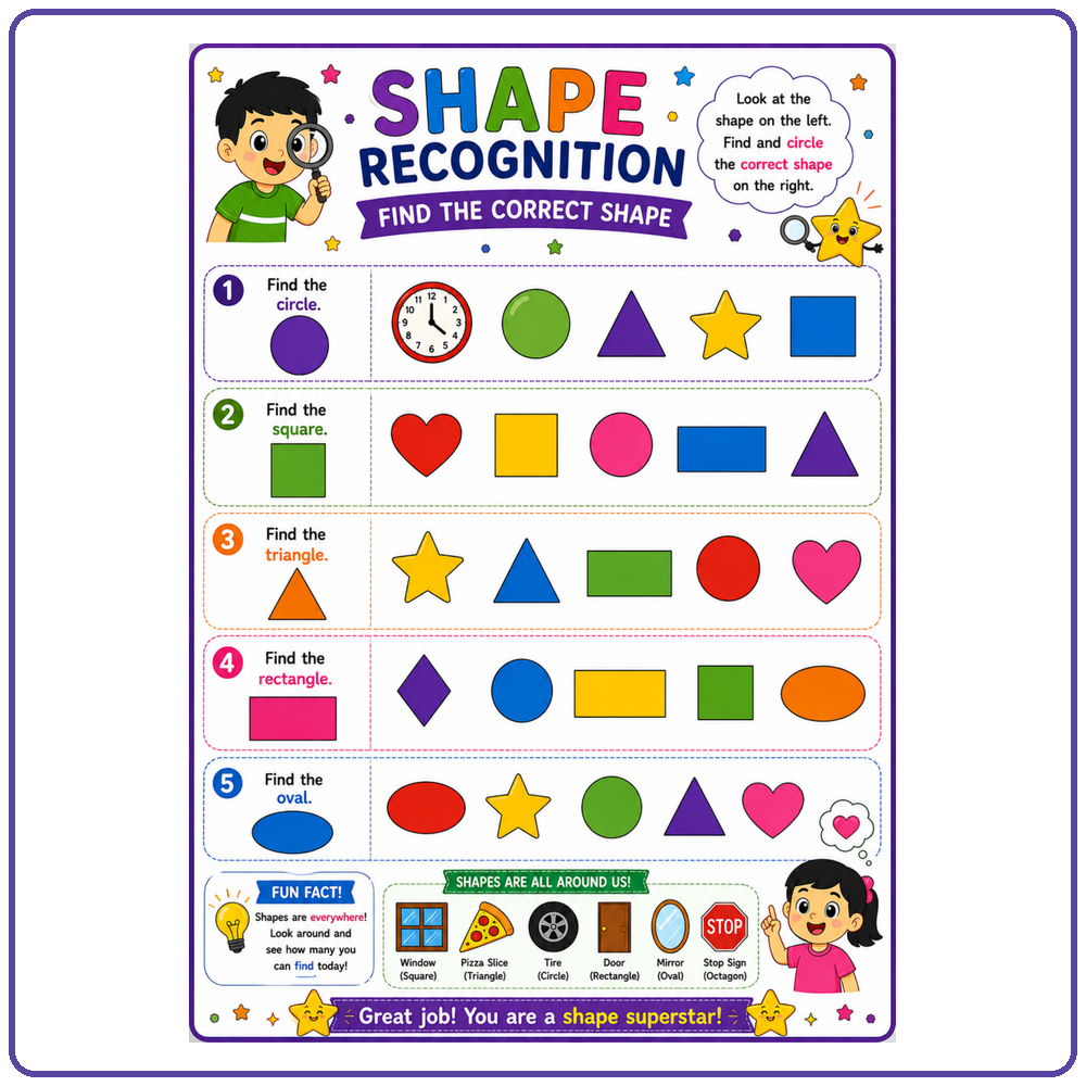 Amazing Preschool Shapes Worksheets for Kids