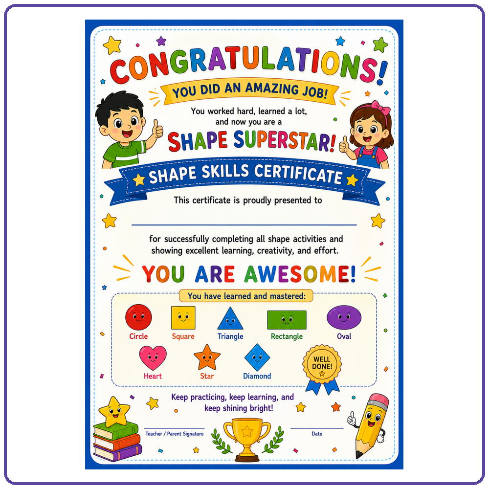 Amazing Preschool Shapes Worksheets for Kids