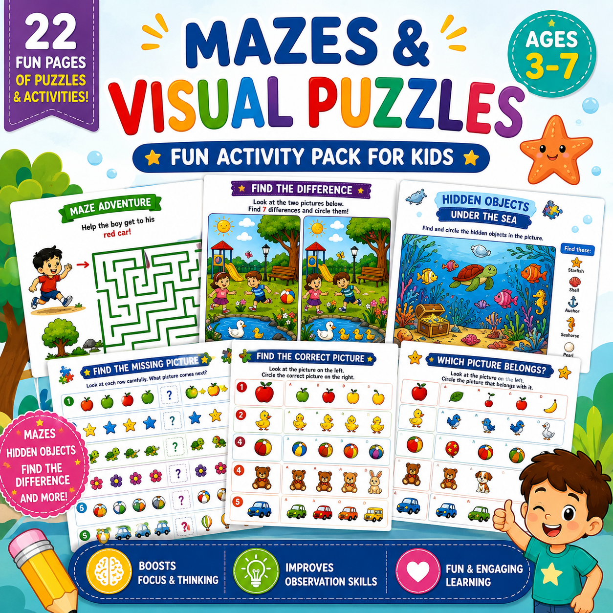 Ultimate Preschool Mazes & Visual Puzzles for Kids